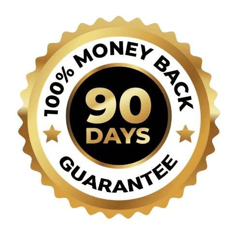 Customer satisfaction guaranteed with 90-day refund policy seal