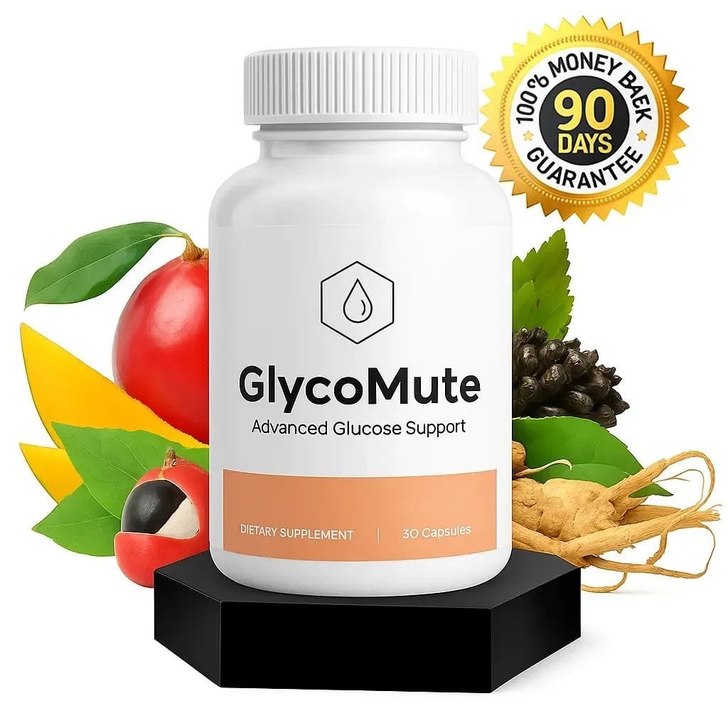 GlycoMute dietary formula bottle for healthy blood sugar balance  official product featured on 